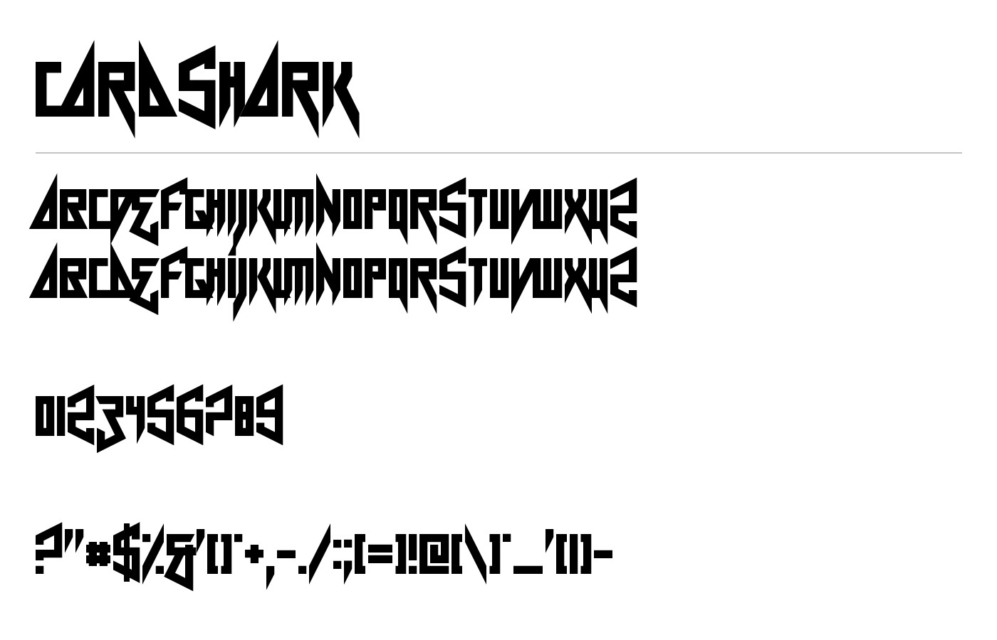 Card Shark Font preview