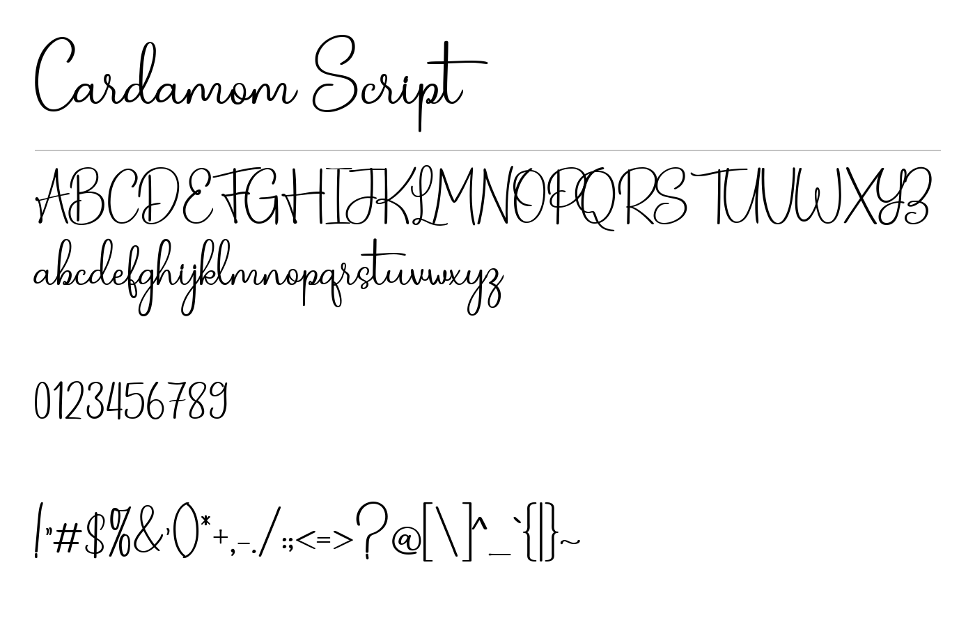 Cardamom Script Font preview