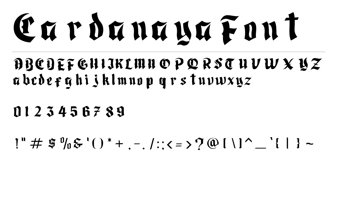 Cardanaya Font preview