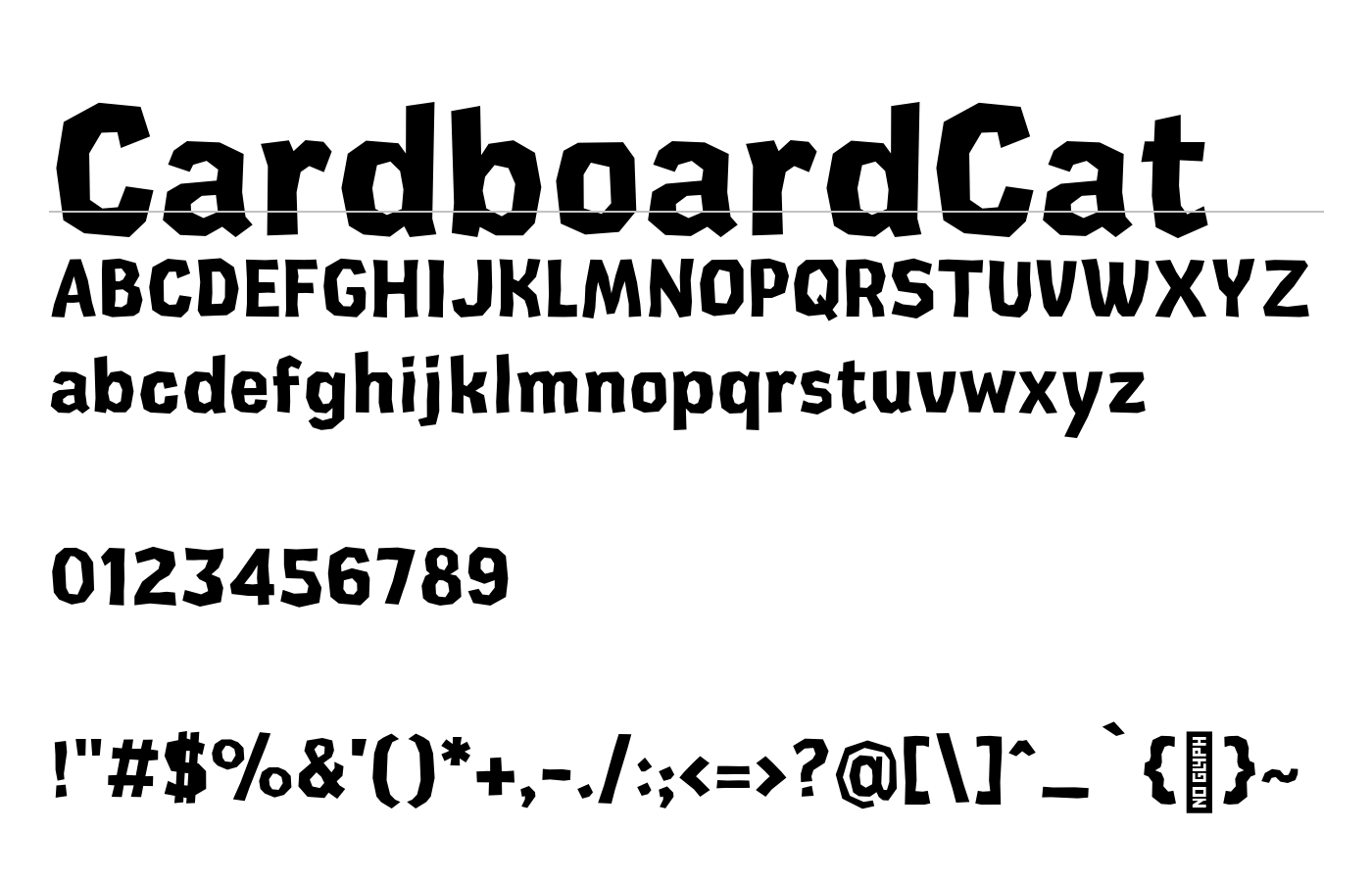 CardboardCat Font preview