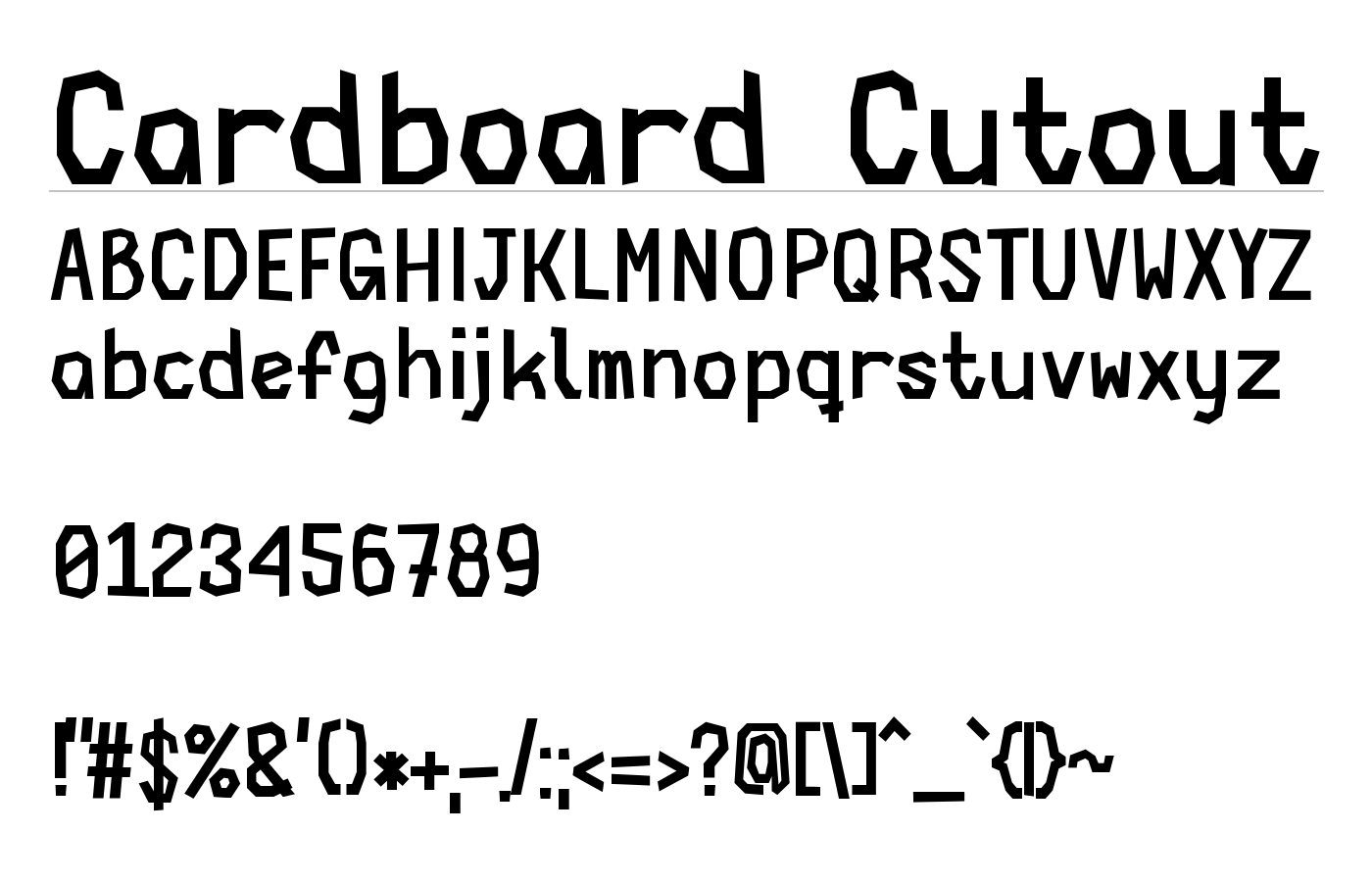 Cardboard Cutout Font preview