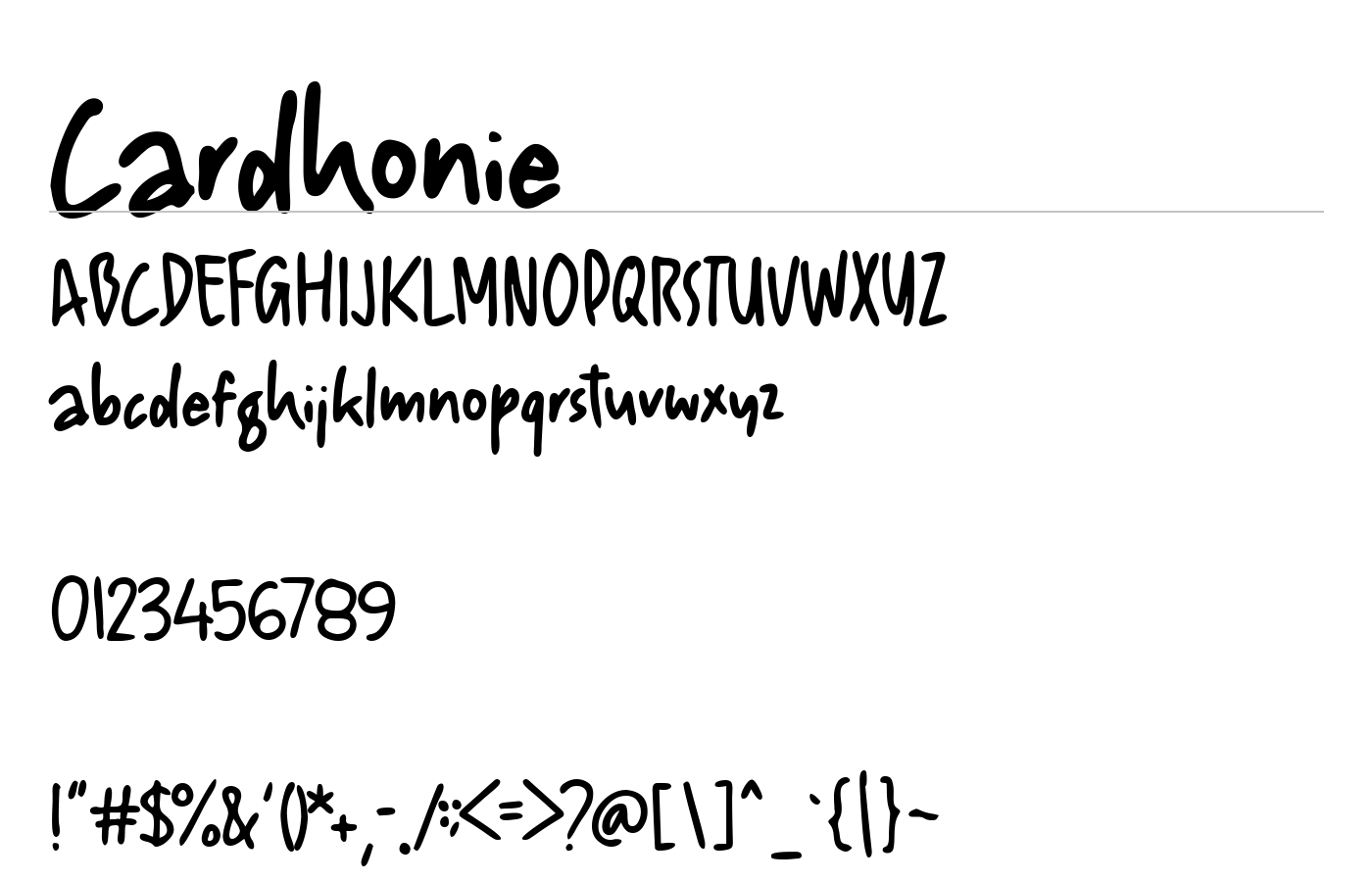 Cardhonie Font preview