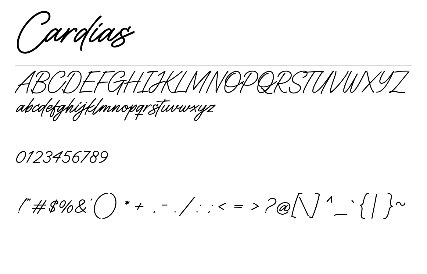 Cardias Font preview