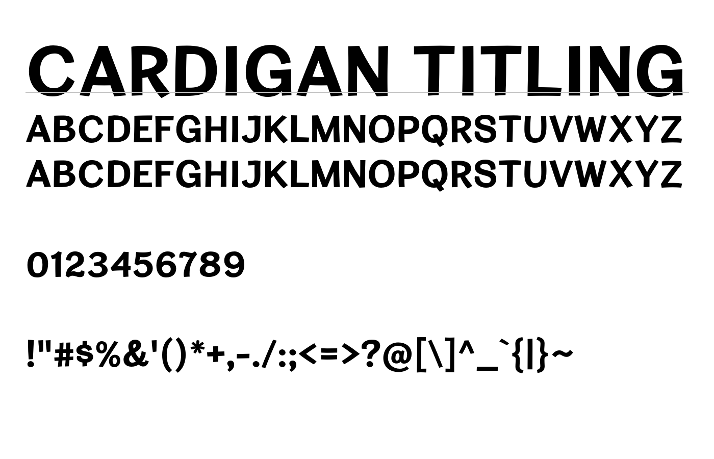 Cardigan Titling Font preview