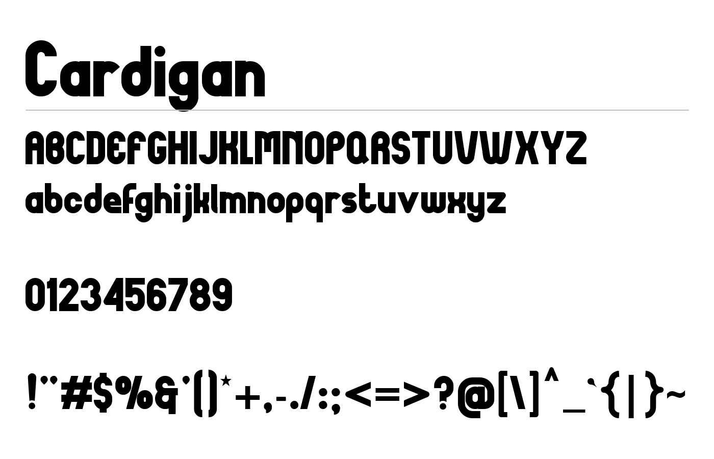 Cardigan Font preview