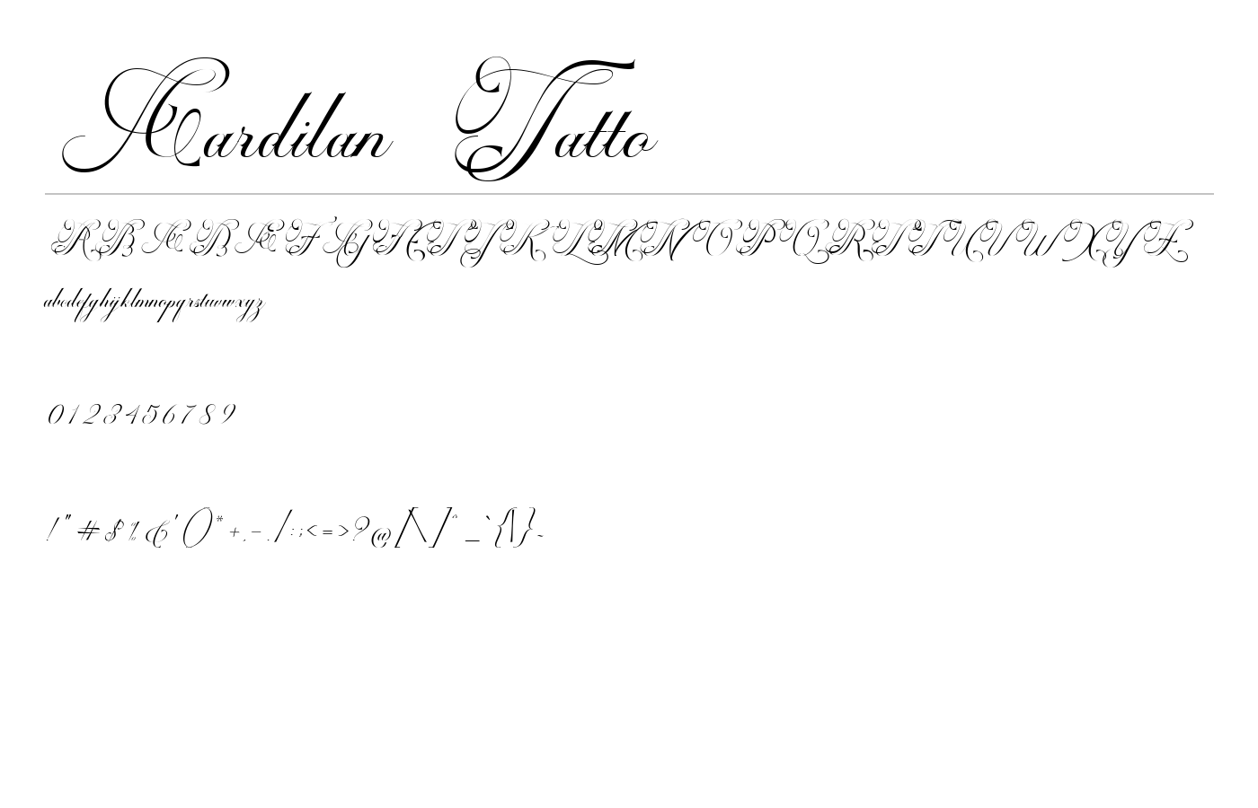 Cardilan Tatto Font preview
