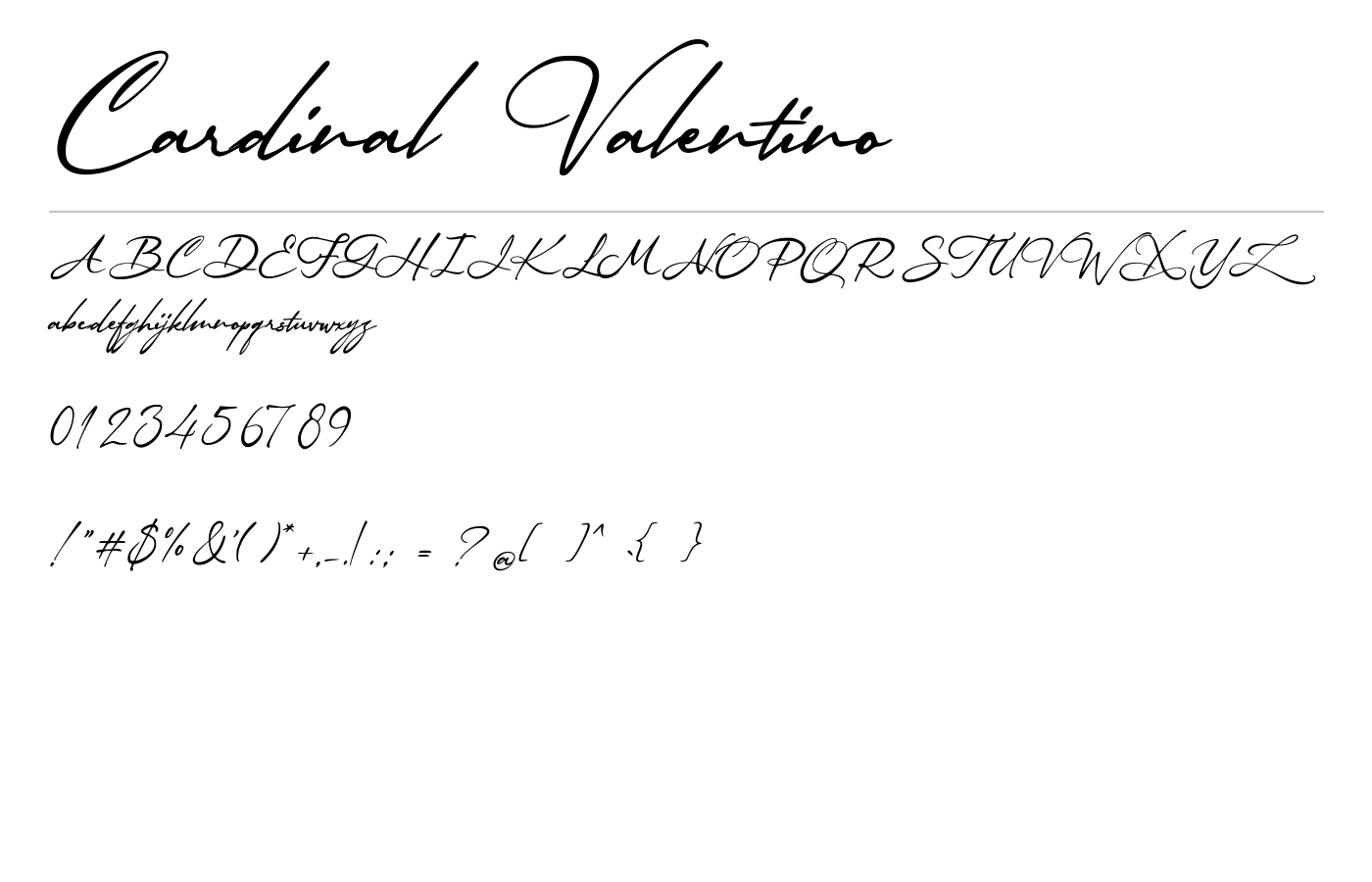 Cardinal Valentino Font preview