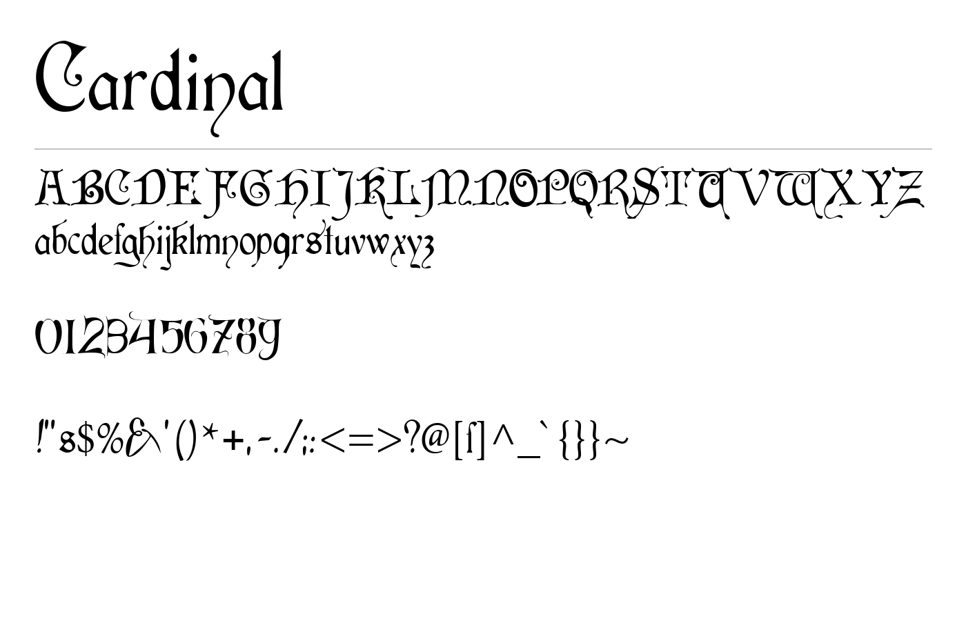 Cardinal Font preview