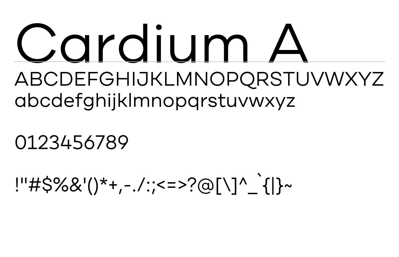 Cardium A Font preview