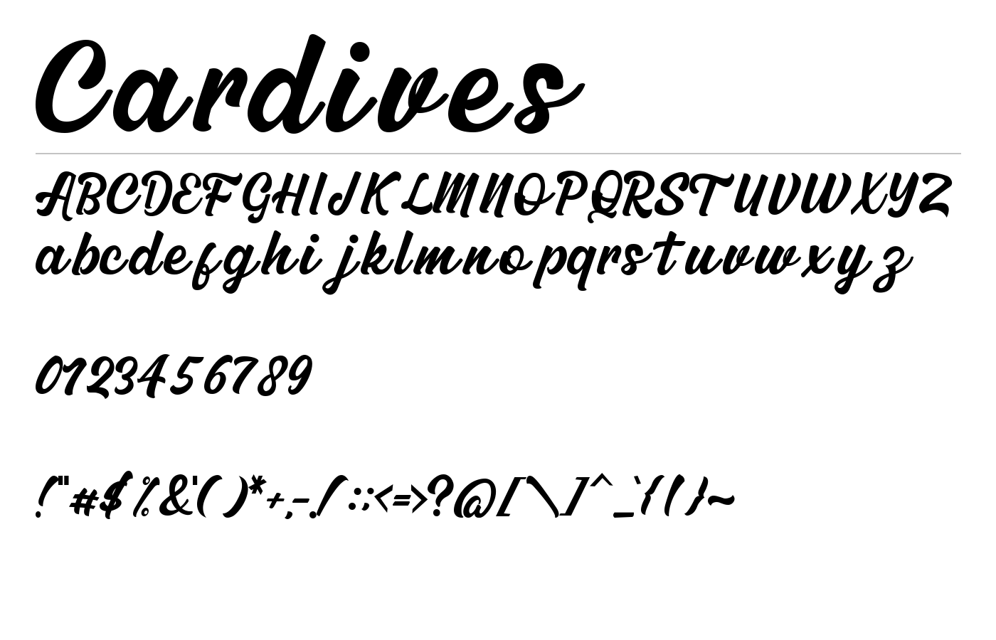 Cardives Font preview