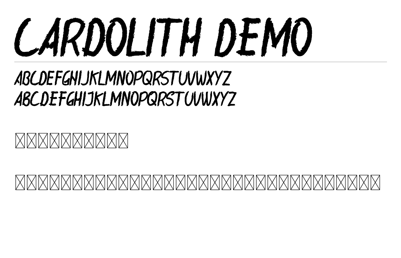Cardolith Demo Font preview