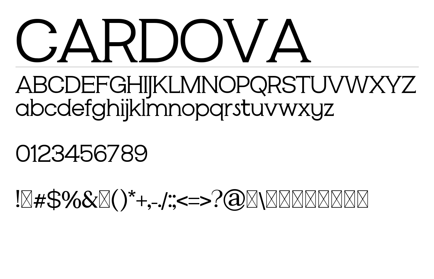 CARDOVA Font preview
