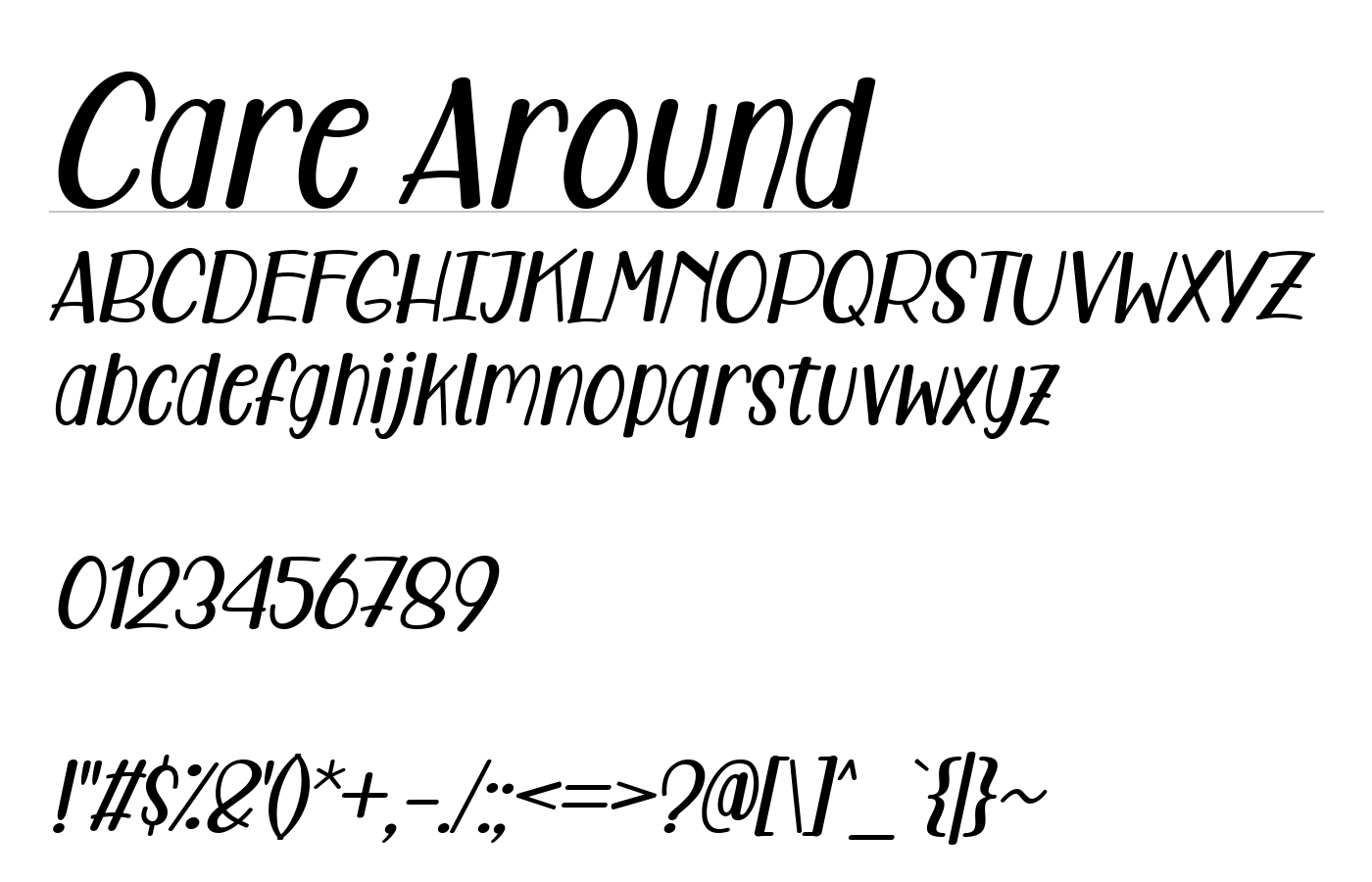 Care Around Font preview