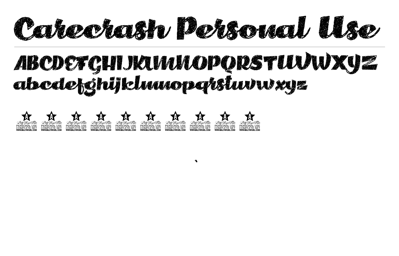 Carecrash Personal Use Font preview