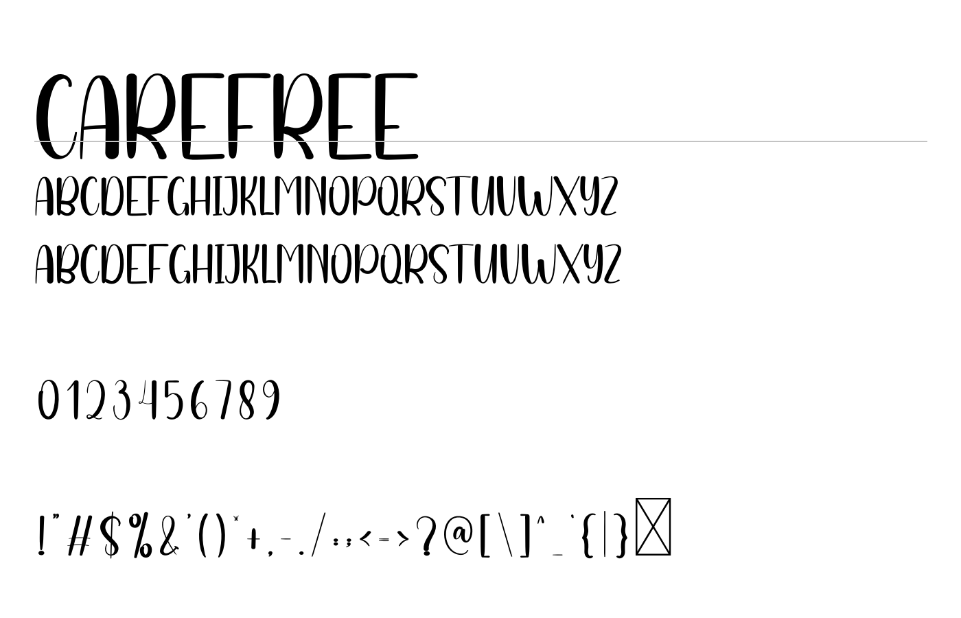 Carefree Font preview