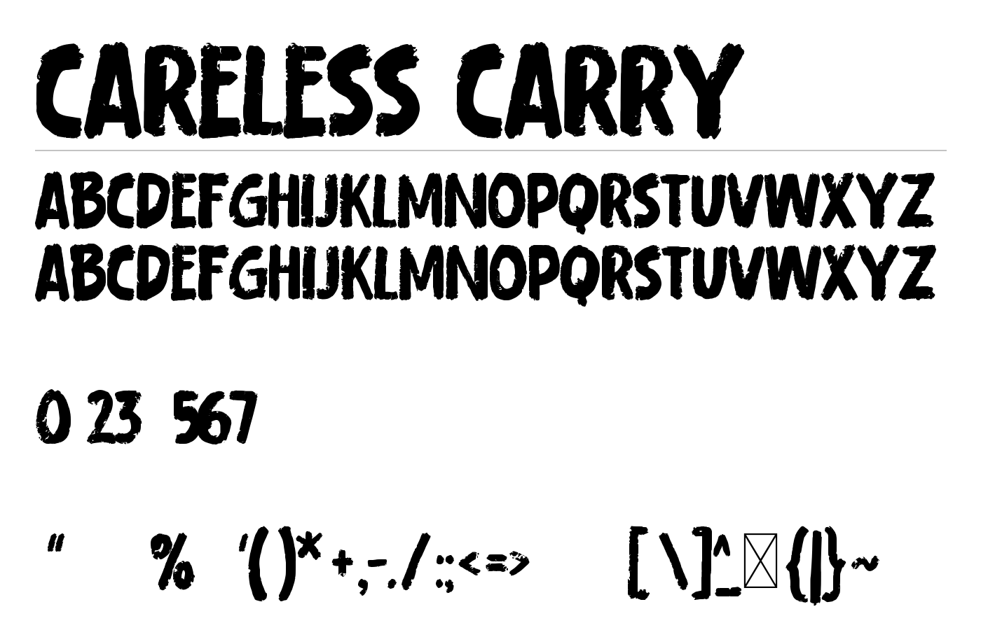 Careless Carry Font preview