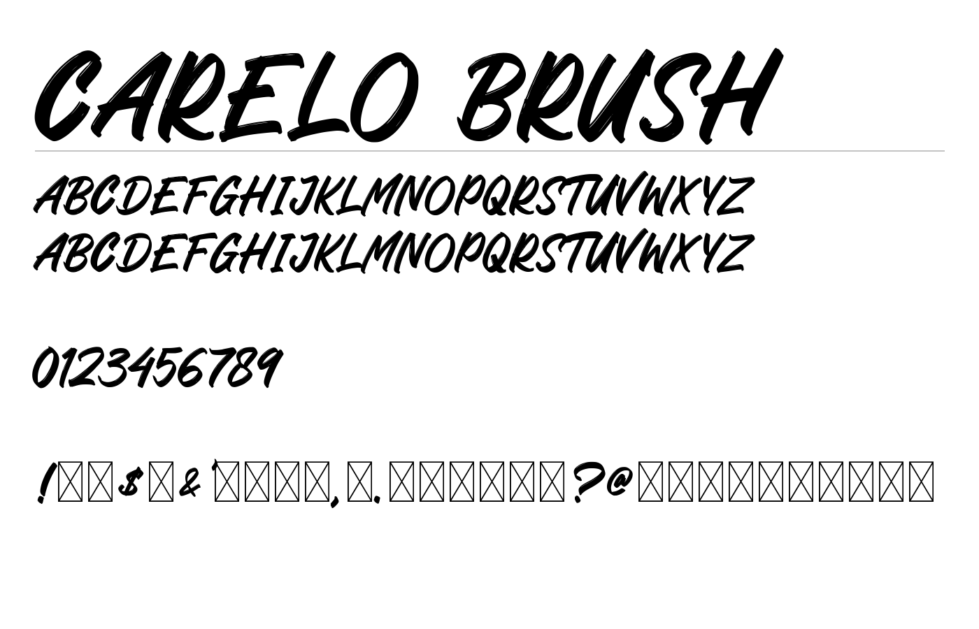 Carelo Brush Font preview