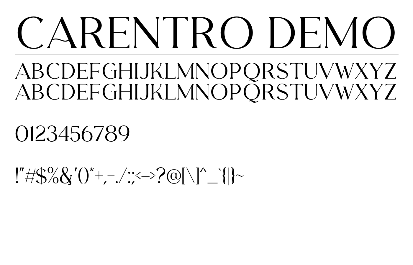 Carentro DEMO Font preview