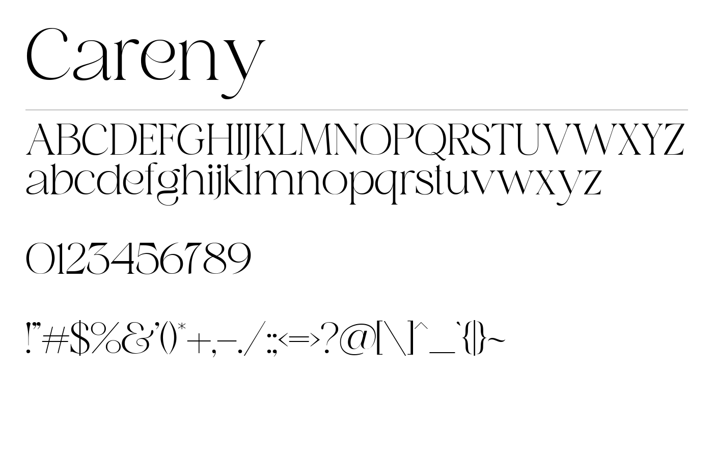 Careny Font preview