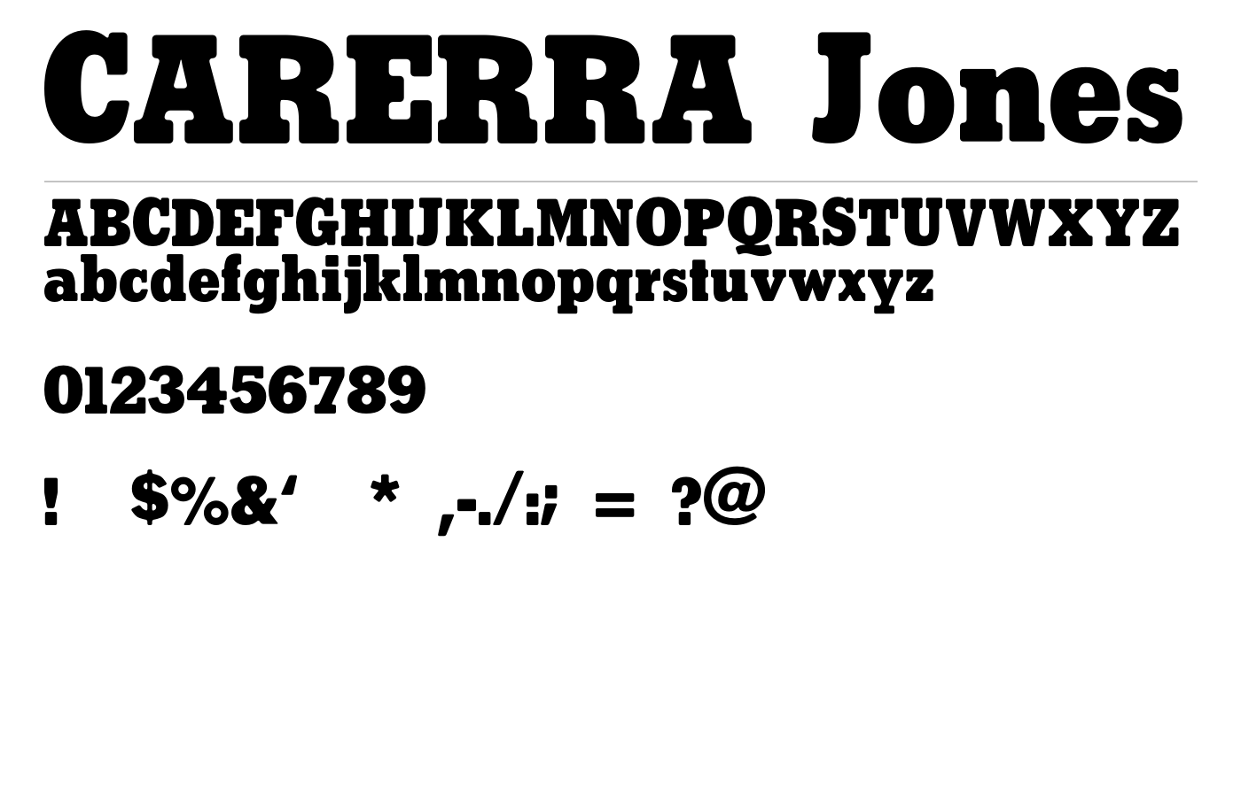 CARERRA Jones Font preview