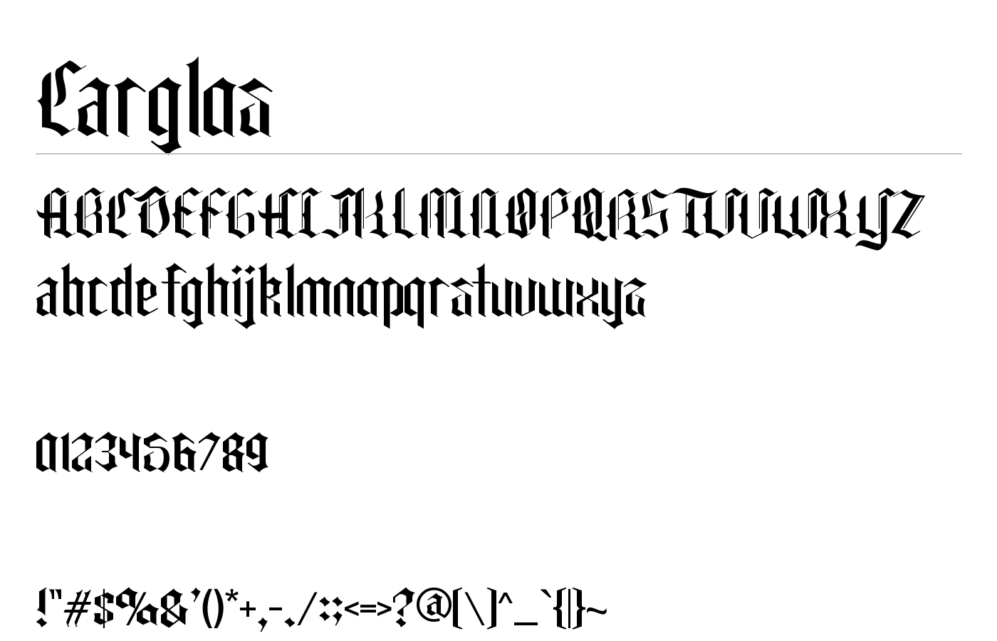 Carglos Font preview