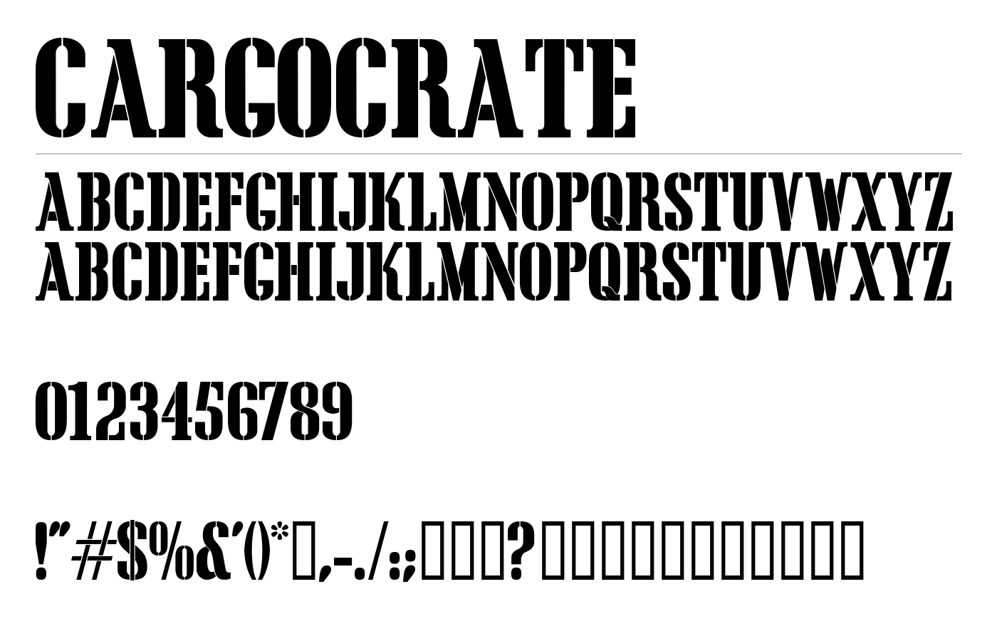 CargoCrate Font preview