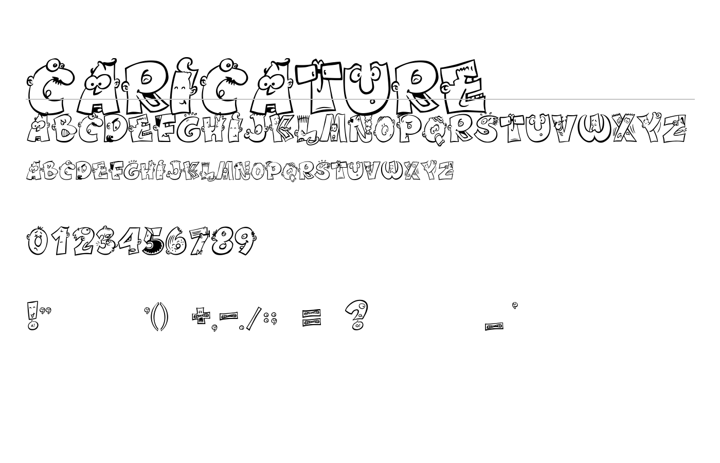 caricature Font preview