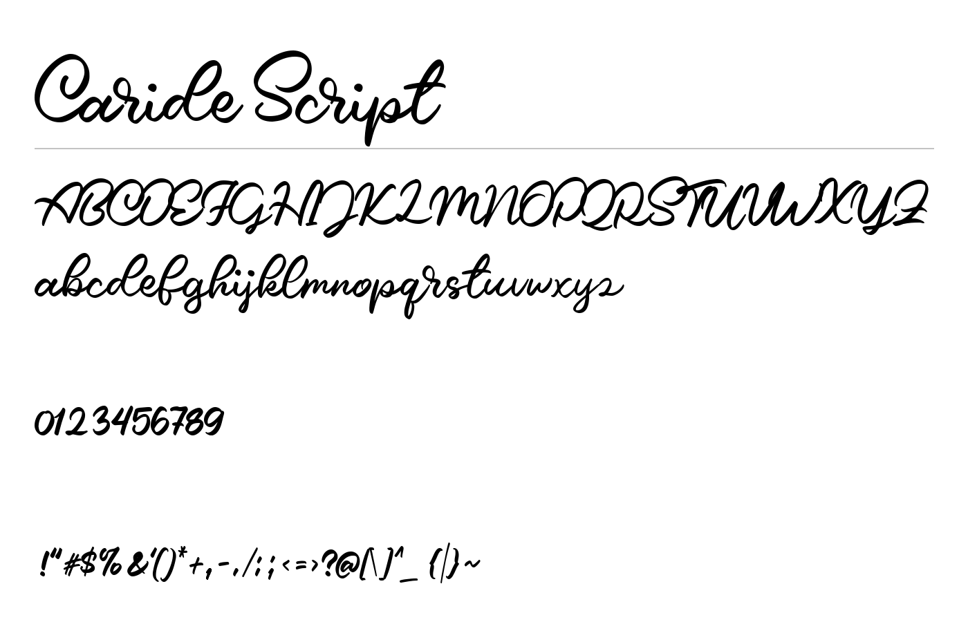 Caride Script Font preview