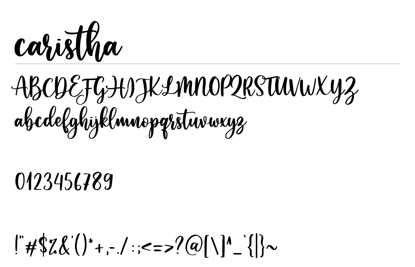 caristha Font preview