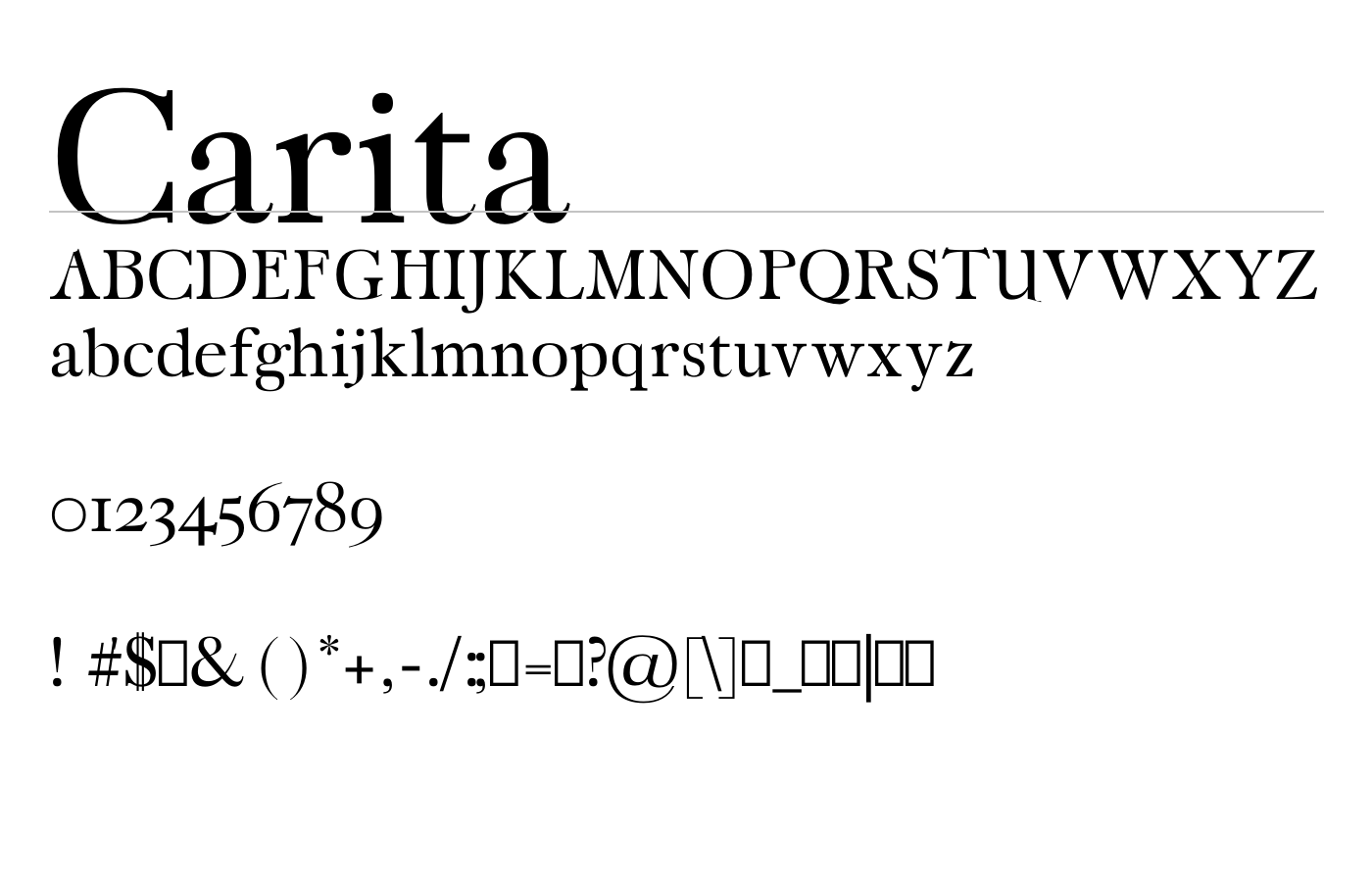 Carita Font preview