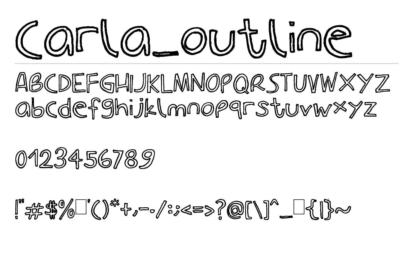 Carla_outline Font preview