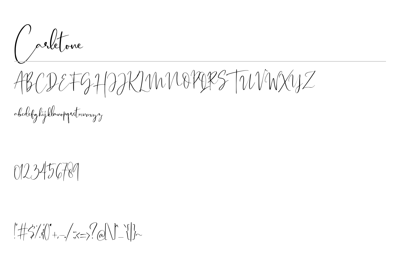 Carletone Font preview