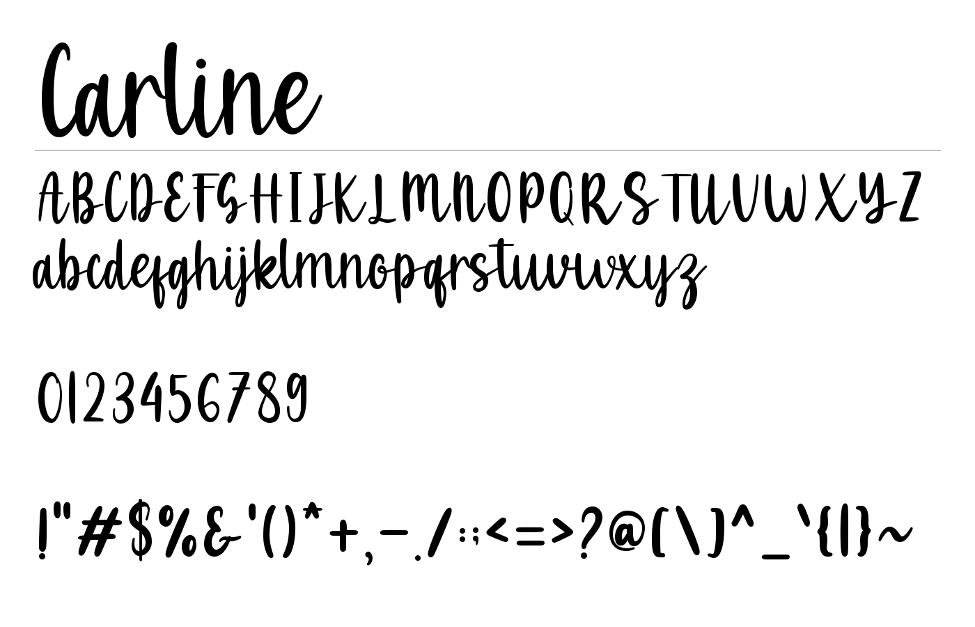 Carline Font preview