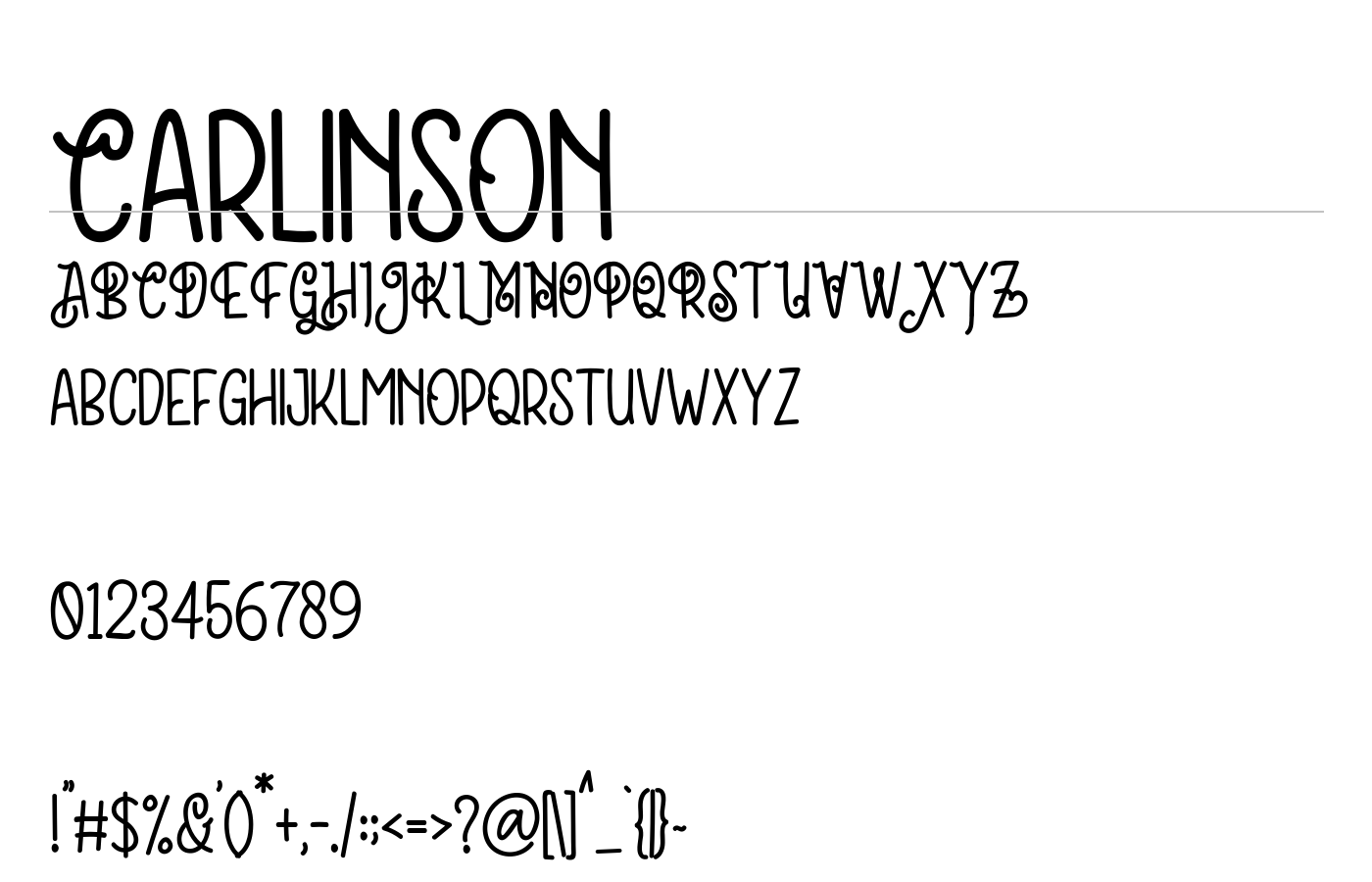 Carlinson Font preview