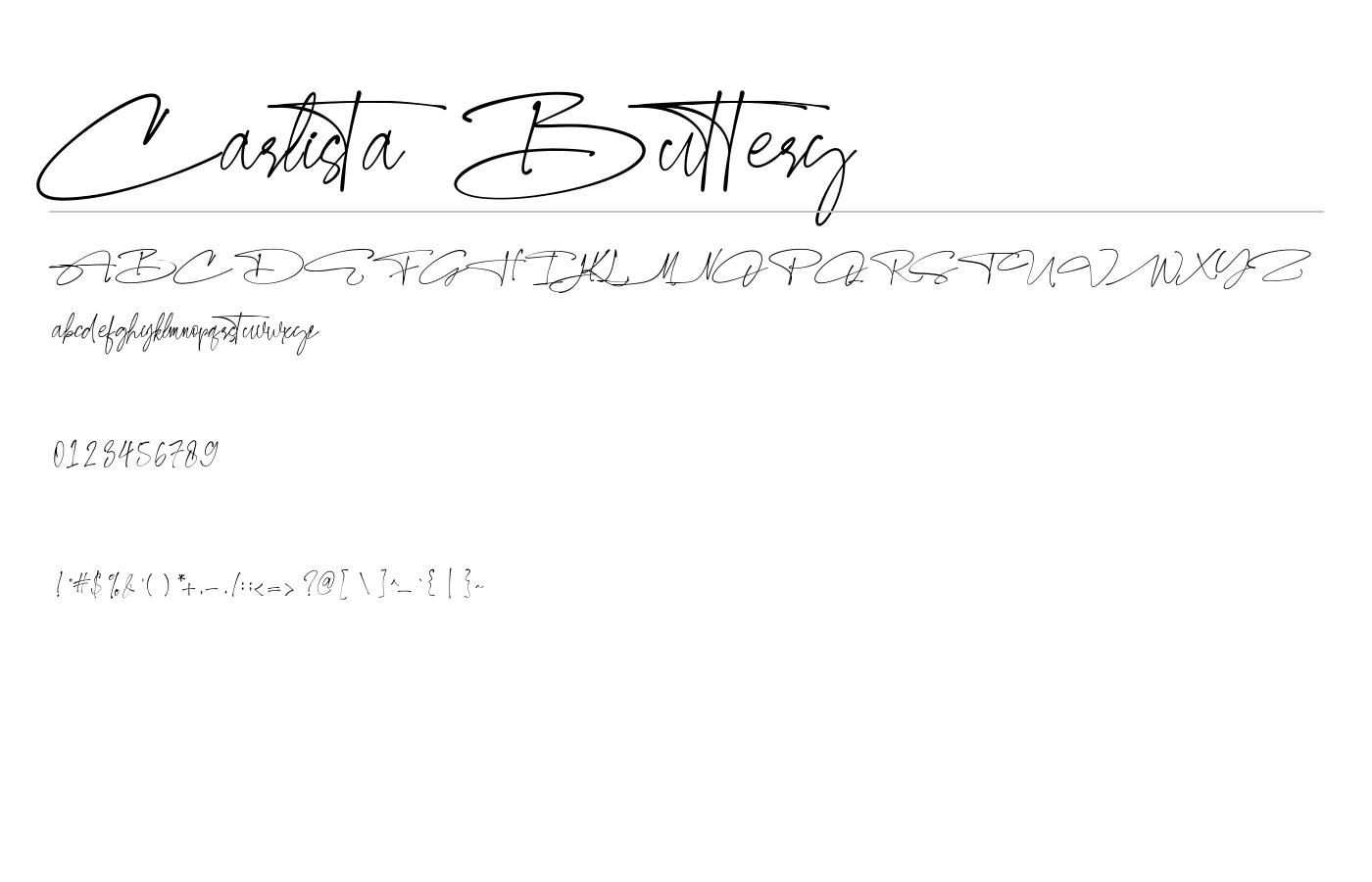Carlista Buttery Font preview