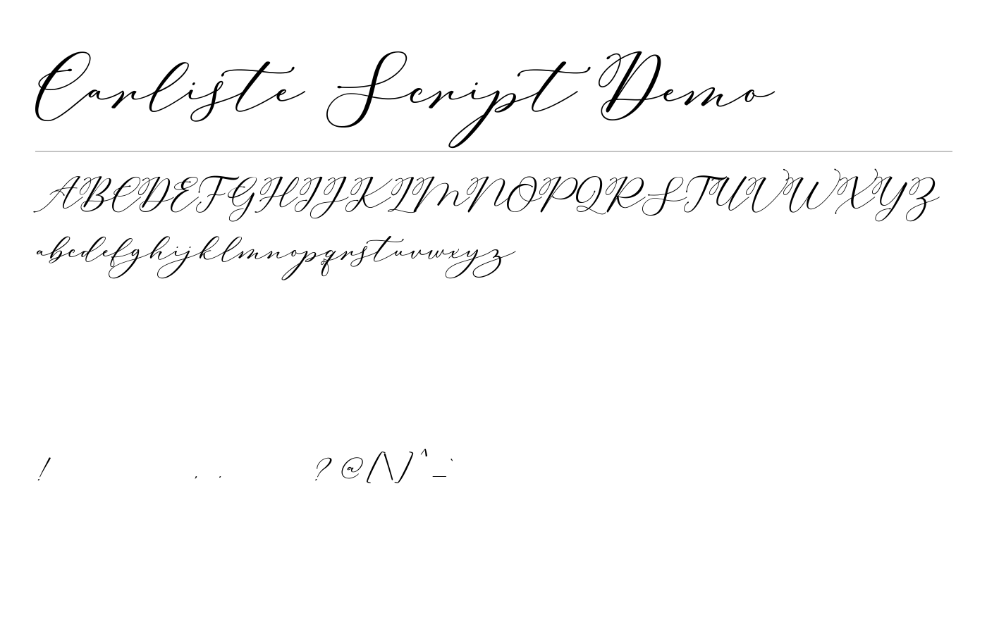 Carliste Script Demo Font preview