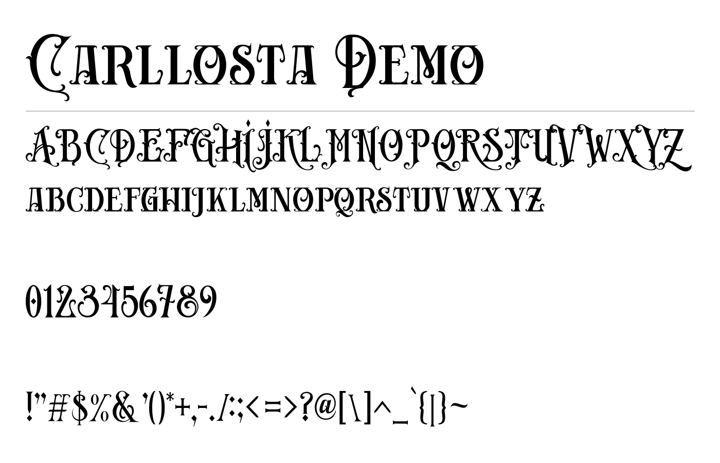 Carllosta Demo Font preview