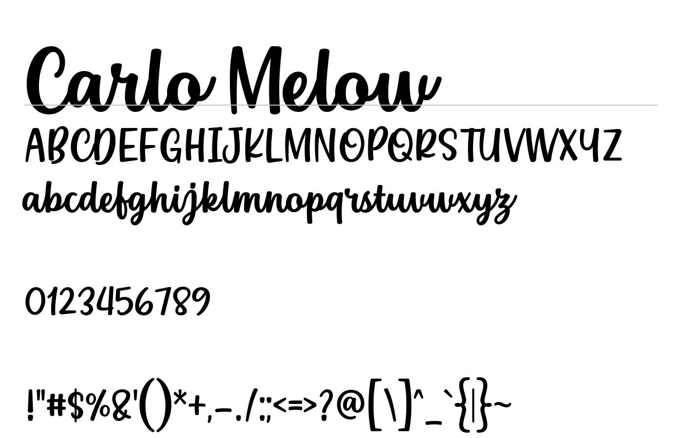 Carlo Melow Font preview