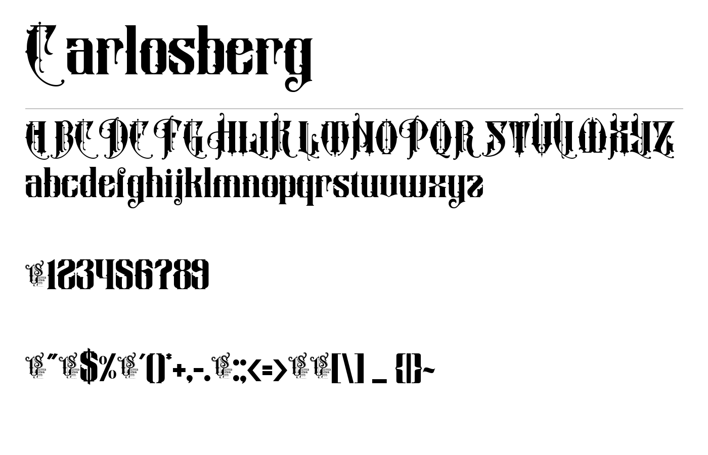 Carlosberg Font preview