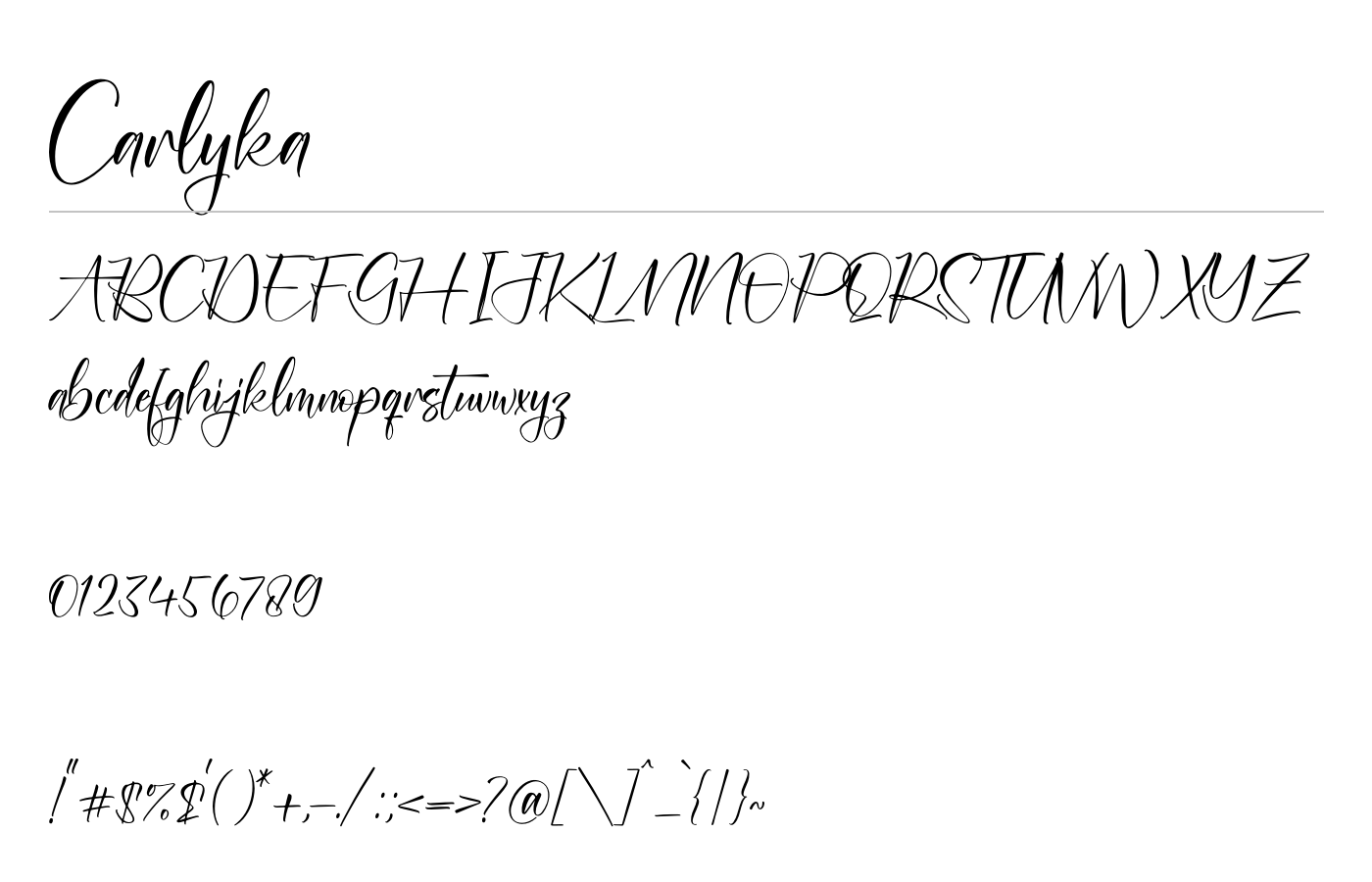 Carlyka Font preview