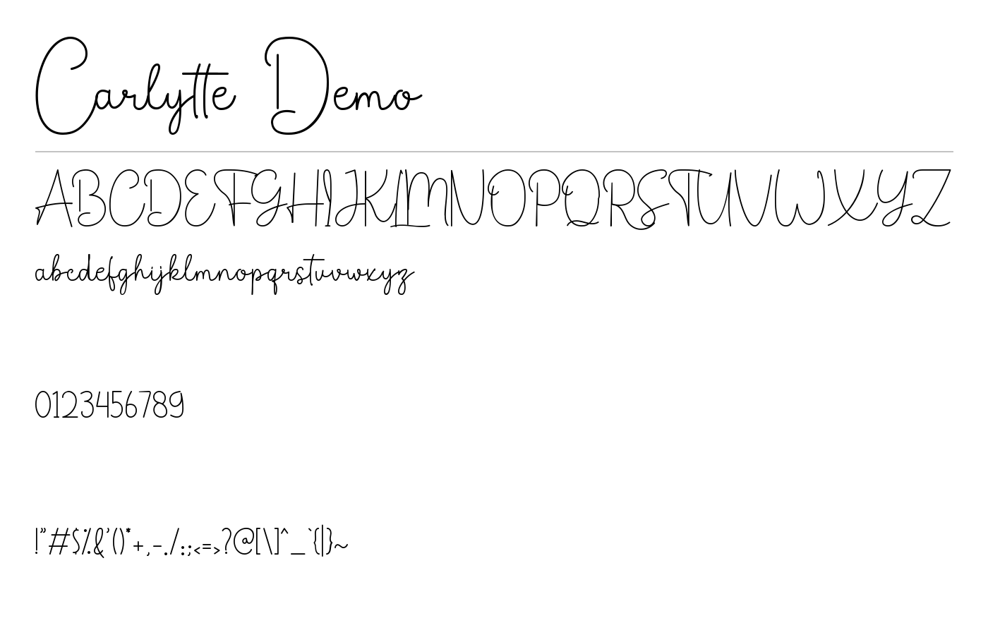 Carlytte Demo Font preview