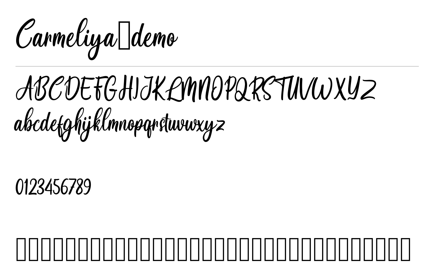 Carmeliya_demo Font preview
