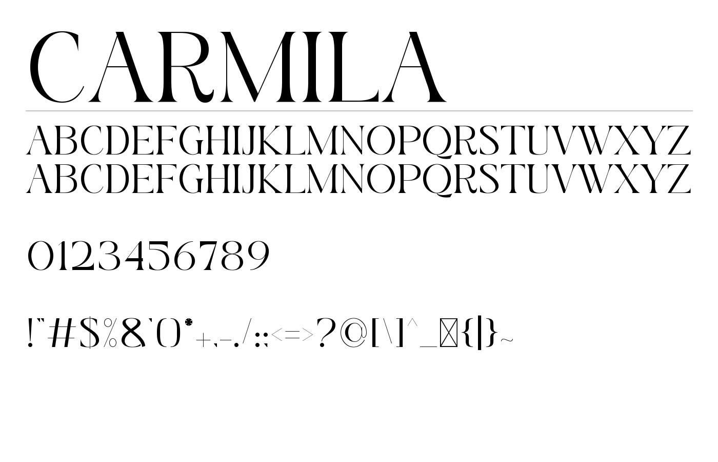 CARMILA Font preview