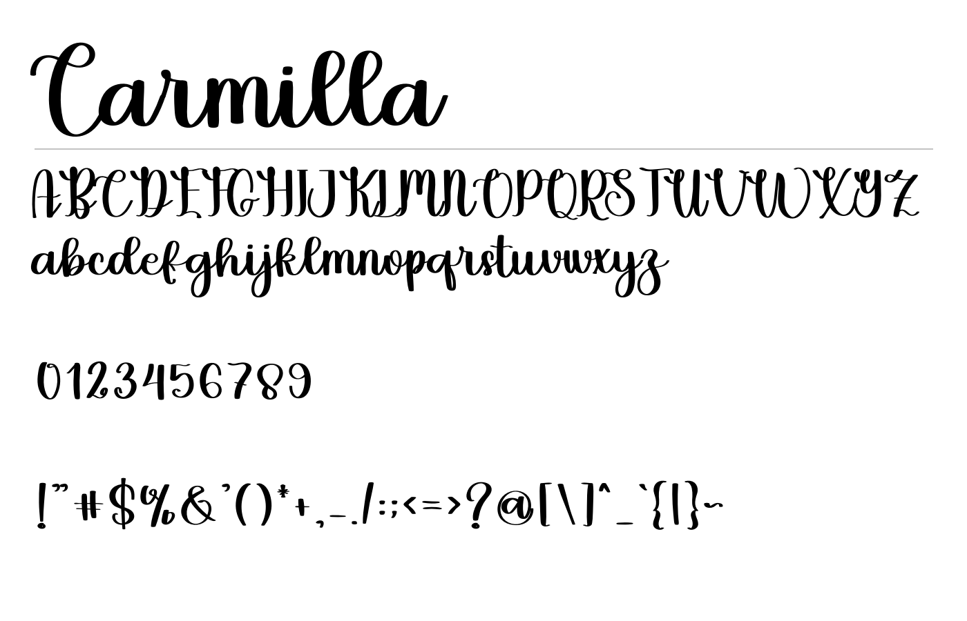 Carmilla Font preview