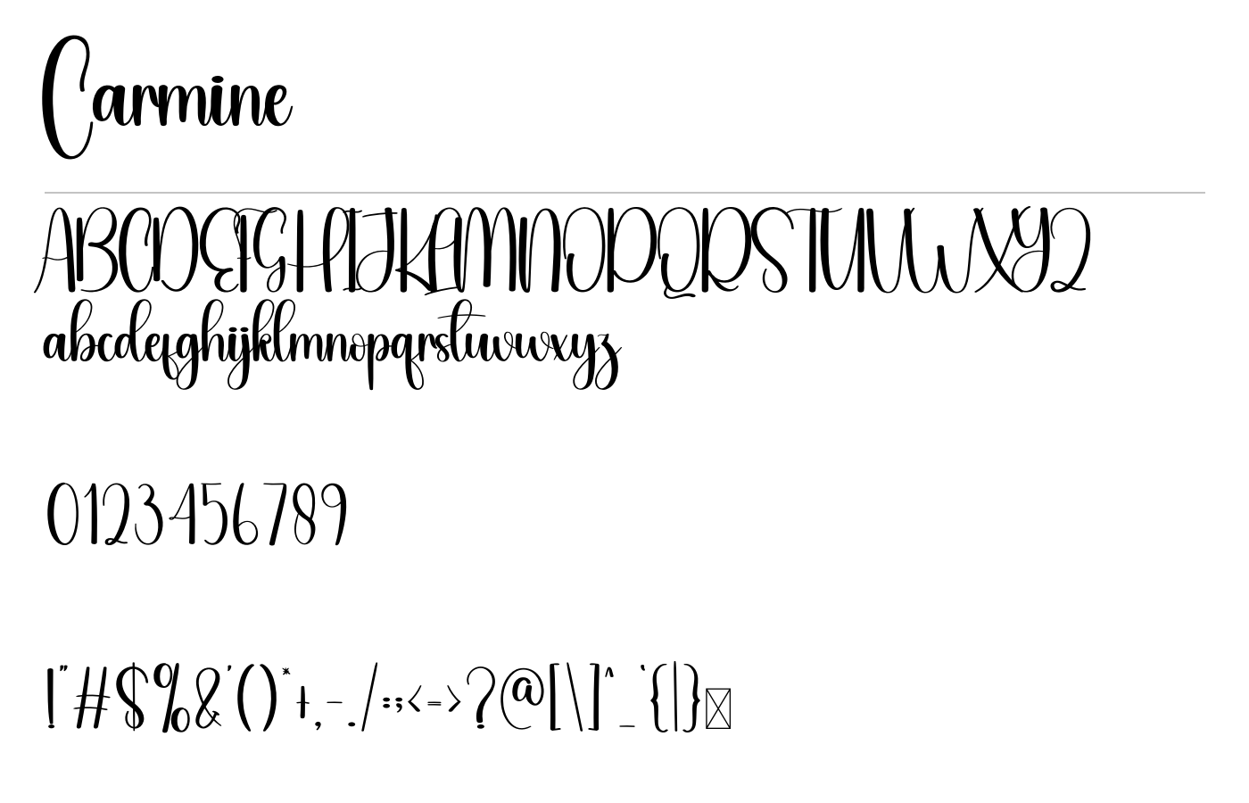 Carmine Font preview