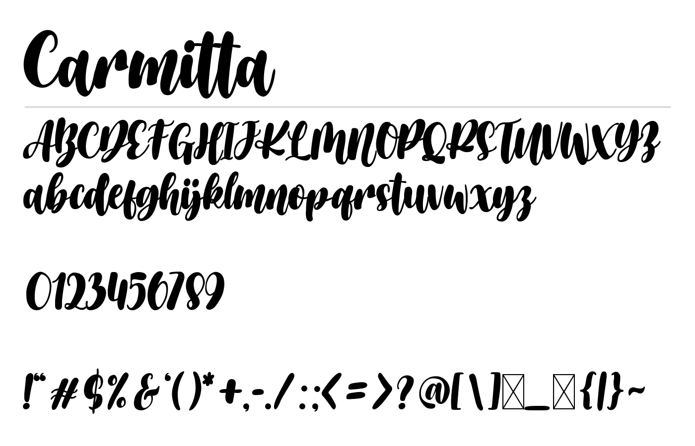 Carmitta Font preview
