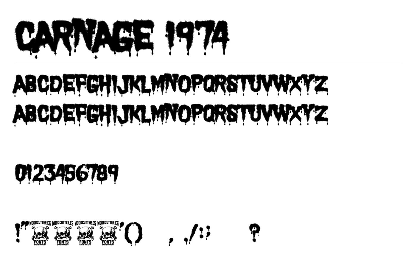 Carnage 1974 Font preview