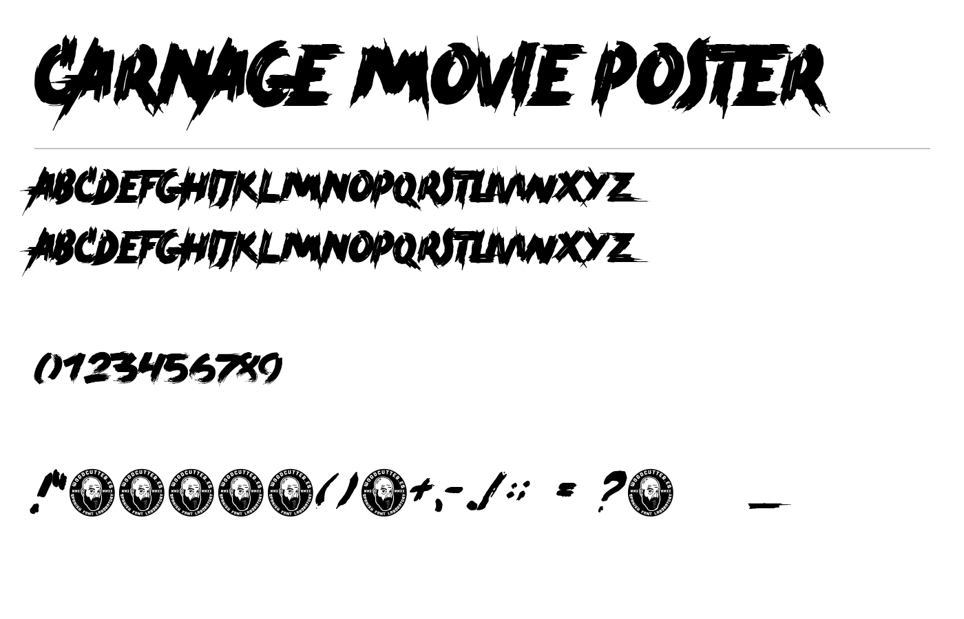 Carnage Movie Poster Font preview