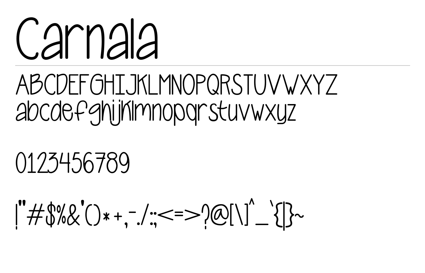 Carnala Font preview