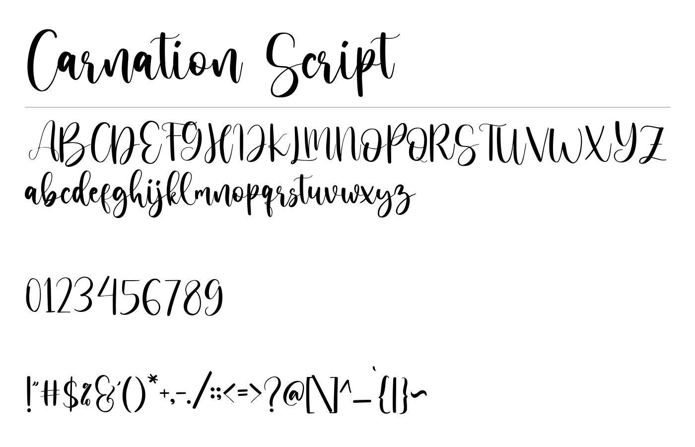 Carnation Script Font preview